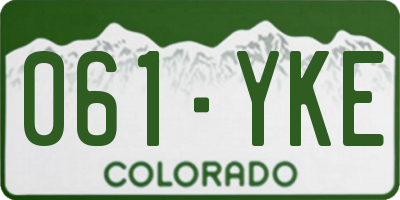 CO license plate 061YKE
