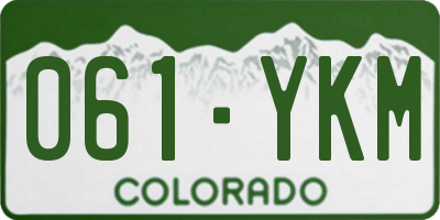 CO license plate 061YKM