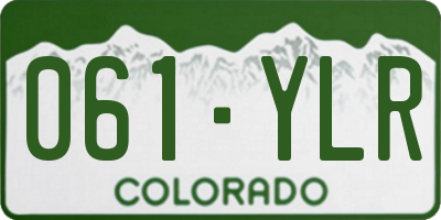 CO license plate 061YLR