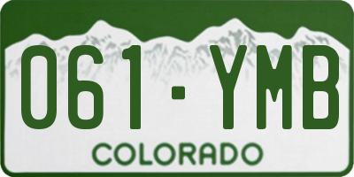 CO license plate 061YMB
