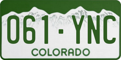 CO license plate 061YNC