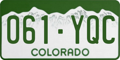 CO license plate 061YQC