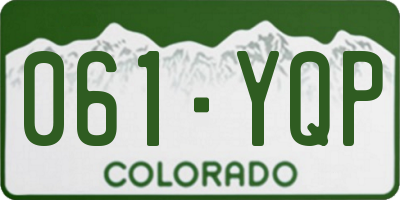 CO license plate 061YQP