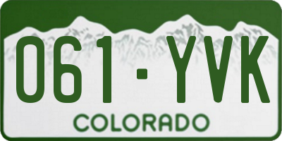 CO license plate 061YVK
