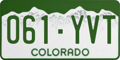 CO license plate 061YVT