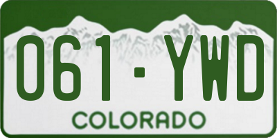 CO license plate 061YWD