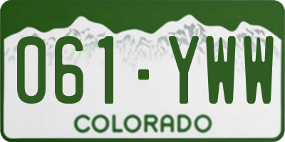 CO license plate 061YWW
