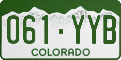 CO license plate 061YYB