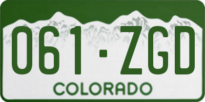 CO license plate 061ZGD