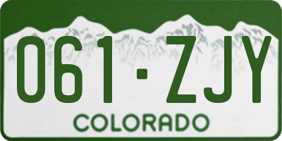 CO license plate 061ZJY