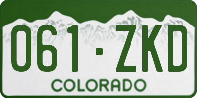 CO license plate 061ZKD