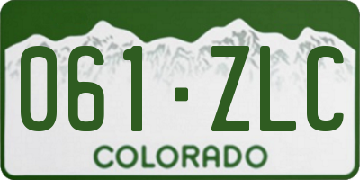 CO license plate 061ZLC
