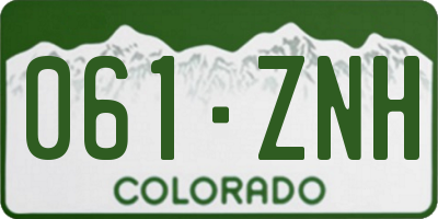 CO license plate 061ZNH