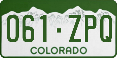CO license plate 061ZPQ