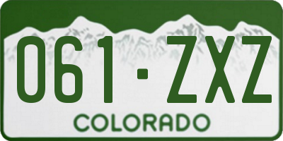 CO license plate 061ZXZ