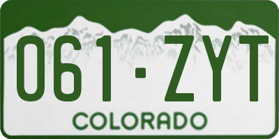 CO license plate 061ZYT