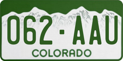 CO license plate 062AAU
