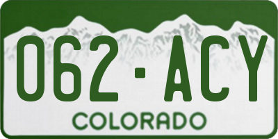 CO license plate 062ACY
