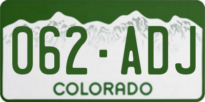 CO license plate 062ADJ