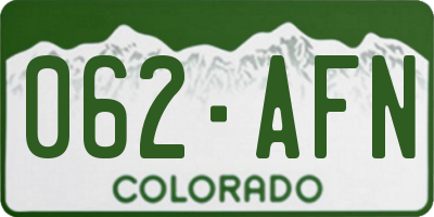 CO license plate 062AFN