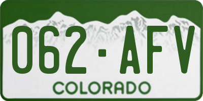 CO license plate 062AFV