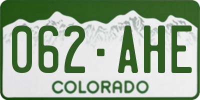 CO license plate 062AHE