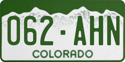 CO license plate 062AHN