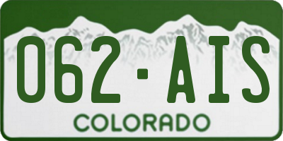 CO license plate 062AIS