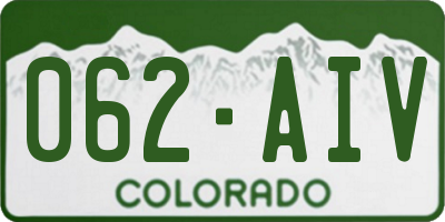 CO license plate 062AIV