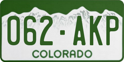 CO license plate 062AKP