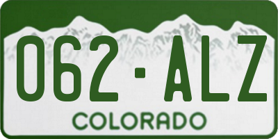 CO license plate 062ALZ