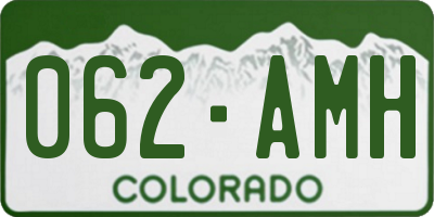 CO license plate 062AMH
