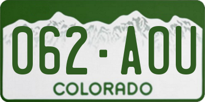 CO license plate 062AOU