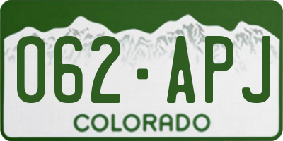 CO license plate 062APJ