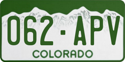 CO license plate 062APV