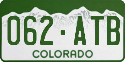 CO license plate 062ATB