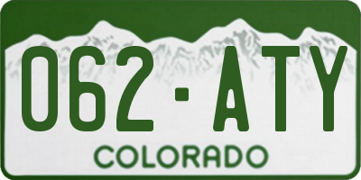 CO license plate 062ATY
