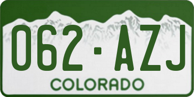 CO license plate 062AZJ