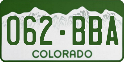 CO license plate 062BBA
