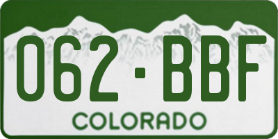 CO license plate 062BBF