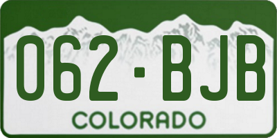 CO license plate 062BJB