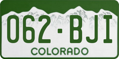 CO license plate 062BJI