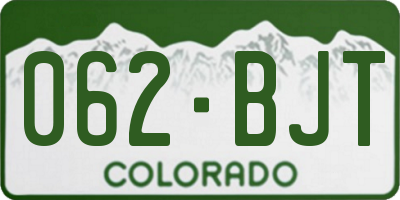 CO license plate 062BJT
