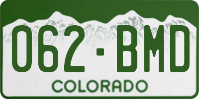 CO license plate 062BMD