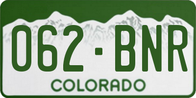 CO license plate 062BNR