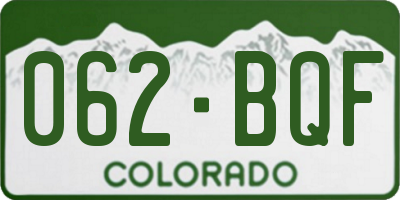 CO license plate 062BQF