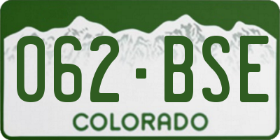 CO license plate 062BSE