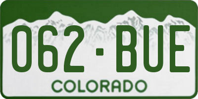 CO license plate 062BUE