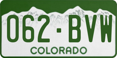 CO license plate 062BVW