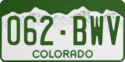 CO license plate 062BWV